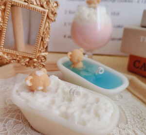 Adorable vela perfumada de baño de amor, decoración única hecha a mano de oso de conejo para dormitorios, regalos creativos para Diwali Pascua Ramad - Product Image 3