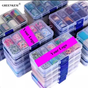 10Roll Box 4 x100cm Starry AB Paper Wraps adesivo Designer Nail Foil Butterfly Christmas Holographic Nail Foil Sticker