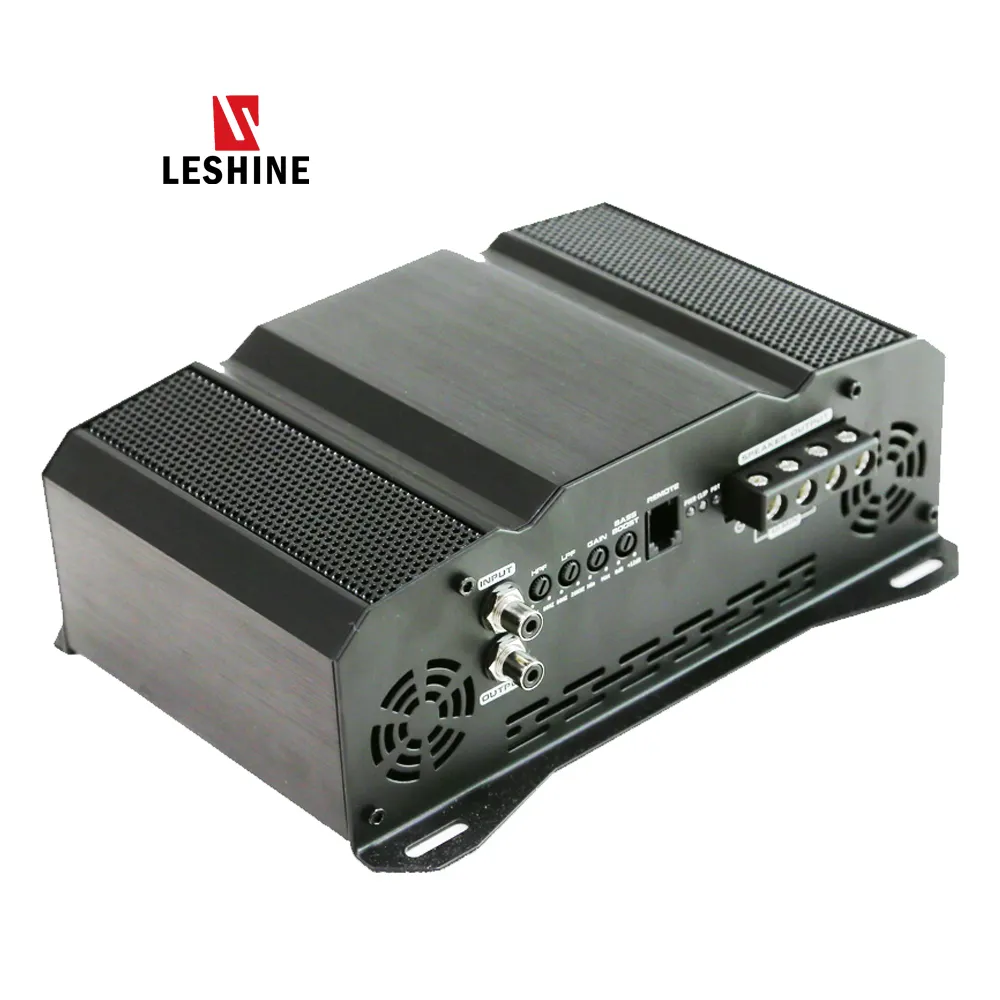 Leshine universal gama brasileña diseños digitales 1 canal 12V mini 1000W amplificador clase D de coche