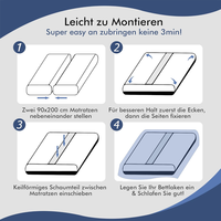 Vente chaude Bambou Tissu Lit Gap Filler Matelas Connecteur Lit Pont Tapis Double Lit Couture Éponge Plug