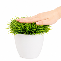 Bonsaï en herbe artificielle Vcare, écologique et durable, 14 cm, semi-sphérique, plante artificielle en pot pour la décoration de la maison et du bureau, vente en gros