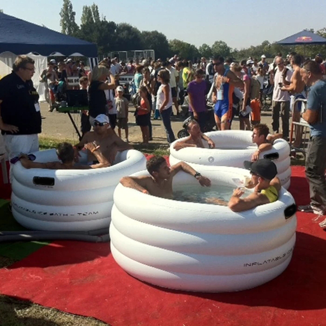 160*64 cm Inflatable Portable Round 4 Layers Big Size White Sports Fitness Ice Bath Tub