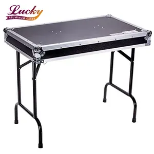Premium Caso di Volo Nero Universale Pieghevole DJ Table Storage Hard Box In Alluminio