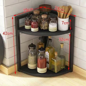 Étagère de rangement pour vaisselle à trois niveaux, durable, multifonctionnelle, organisateur de vaisselle mural, en acier inoxydable pour la <span class=keywords><strong>cuisine</strong></span> - Product Image 6