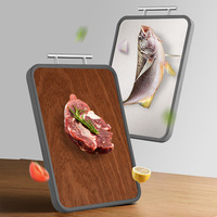 Planche à découper en bois d'acacia double face en bloc de boucher pour viande et aliments gadgets de cuisine planche à découper en titane pur