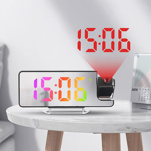 Horloge murale avec <span class=keywords><strong>projecteur</strong></span> LED et lumières changeantes de couleur, alimentée par USB, pour chambre à coucher et salon, décoration intérieure, cadeau - Product Image 4