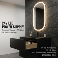 Alimentation LED ultra-mince 24V 100W IP54 étanche pour bandes LED de miroirs intelligents de salle de bain