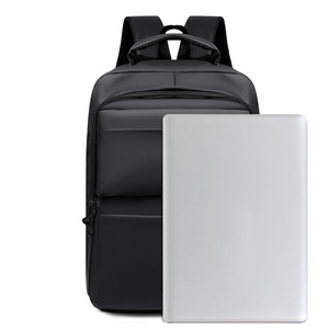 Cross-border <b>mens</b> black business leather-skin laptop bag, urban casual <b>backpack</b> <b>for</b> college students, large-capacity notebook - Product Image 2