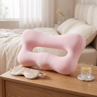 Oreiller de sommeil lavable en mousse à mémoire de forme à trou auriculaire, à rebond lent, pour dormeurs latéraux, avec soutien du cou