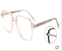 Grand cadre de lunettes carré à la mode Anti Blue Ray Cellulose feuille d'acétate haut de gamme pour hommes femmes gris et rouge lunettes de lecture