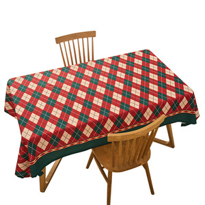Nappe de Noël à carreaux en TPU, rectangulaire, imperméable, résistante à l'huile, décorative pour la maison, motif quadrillé imprimé - Product Image 5