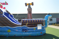 Bateau pirate gonflable sur mesure Smile Inflatables, grand toboggan gonflable avec trampoline pour adultes, certifié CE, utilisation en extérieur