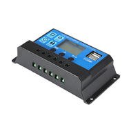 Contrôleur de charge solaire PWM Jesudom 12V/24V Auto 30A/20A/10A avec écran LCD, puissance PV max. 720W, hors réseau, pour batteries au plomb/gel