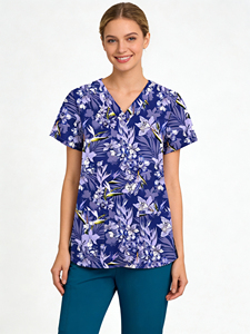 Uniforme médical pour femme, haut de travail extensible et coloré, design personnalisé, uniforme de travail, uniforme médical - Product Image 4