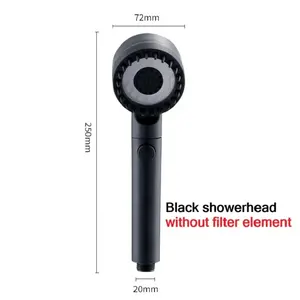 High Pressurized Filter Shower Head 3-mode Adjustable <b>Spray</b> With Massage Brush Rain Faucet Bathroom Accessories - Product Image 6