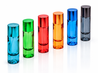 Bofanghong 25ml Flacon pulvérisateur de parfum cylindrique multicolore en verre, atomiseur vide rechargeable avec capuchon électroplaqué pour fragrance