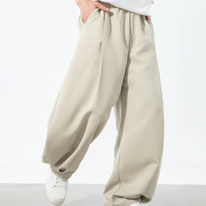 Poliéster Ligero pero Hold Shape Comodidad Estilo de moda Plisado Holgado Globo Fit Hombres Streetwear Pantalones - Product Image 4