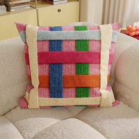 Funda de Almohada Decorativa con Estampado Plano Minimalista Moderno Cuadrado Inspirado en la Dopamina para Respaldo de Sofá, Cabecera de Dormitorio y Ventanal