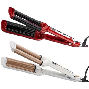OEM Belleza 32mm Cerámica de <span class=keywords><strong>Tres</strong></span> barriles de pelo Waver Temperatura ajustable Triple barril Deep Waver Rizador de hierro con ondas de ondas - Product Image 1