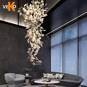 VEKO ceramic flower living room chandeliers ceiling luxury chandelier for bar hotel decorative chandelier hanging lamp