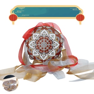 Tambourin à double rangée de clochettes de 8 pouces en gros, style Dunhuang, avec ruban en soie, pour performance de danse Hanfu - Product Image 6