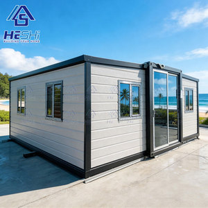 บ้านคอนเทนเนอร์สำเร็จรูปขนาด 40 ฟุต 20 ฟุต แบบขยายได้ เป็นมิตรกับสิ่งแวดล้อม มี 1 2 3 4 5 ห้องนอน บ้านเคลื่อนที่พับได้ ขาย - Product Image 1
