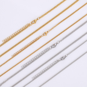 Collana a catena a maglie Chopin in acciaio inossidabile, popolare su Instagram, da donna, lucida, per clavicola, accessori per il collo abbinabili a ciondoli fai da te, all'ingrosso - Product Image 2