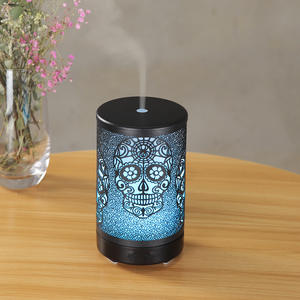 Difusor de Aroma con Forma de Calavera, 100 ml, Base de Madera, Humidificador Ultrasónico para Aromaterapia en el Hogar con Función de Temporizador - Product Image 3