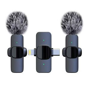 Micrófono Inalámbrico Portátil Personalizado con Reducción de Ruido, Micrófono de Condensador Inalámbrico 2 en 1 K9, Micrófono de Solapa Inalámbrico Resistente al Viento para Exteriores - Product Image 1