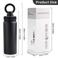 Gourde isotherme en acier inoxydable à double paroi de 18 oz avec paille, bouteille d'eau sport pour la randonnée et le cyclisme