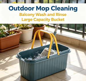 Thickened Rectangular PP Plastic Eco-Friendly <b>Mop</b> <b>Bucket</b> Waterproof Durable Portable for Flat & Sponge <b>Mops</b> Household Use - Product Image 2