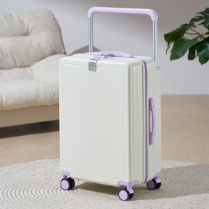 <span class=keywords><strong>Valise</strong></span> à roulettes large multifonctionnelle, nouvelle couleur contrastée, grande capacité, avec serrure à combinaison, pour étudiants, en polyester, universelle - Product Image 4