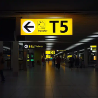 Signalisation lumineuse de guidage d'aéroport personnalisée Workmansign, panneau de guidage suspendu à LED, panneau de guidage au plafond, profilé en aluminium