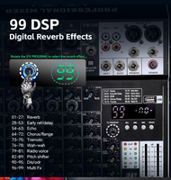 Console de mixage audio numérique BHA MR10 Factory OEM 10 canaux avec 99 effets DSP, 2 sorties AUX, mini console de mixage DJ avec USB MP3