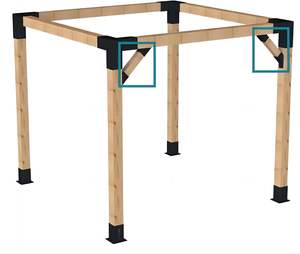 Soporte <span class=keywords><strong>de</strong></span> ángulo <span class=keywords><strong>de</strong></span> 45 grados Soportes <span class=keywords><strong>de</strong></span> pérgola resistentes Se adapta a <span class=keywords><strong>postes</strong></span> <span class=keywords><strong>de</strong></span> madera <span class=keywords><strong>de</strong></span> 2x4 "Ideal <span class=keywords><strong>para</strong></span> patios Casas <span class=keywords><strong>de</strong></span> árboles Cabañas - Product Image 6