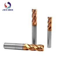Fraise à queue plate en carbure HRC55 à 4 cannelures avec revêtement TiAlN en acier au tungstène pour usinage CNC de métaux, fabriquée à Zhuzhou