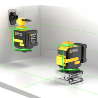 Laser Level 4D 360° 16 Sinar Hijau dengan Casing Merah untuk Konstruksi Interior DIY