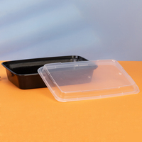 Contenedores de Alimentos Desechables Rectangulares de Plástico Estilo Americano, Loncheras de PP, Cajas para Comida para Llevar