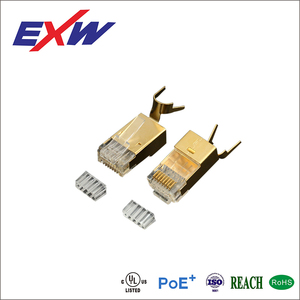 ตัวเชื่อมต่อ Cat6a 8P8C RJ45 exw พร้อม3,15ชุบทอง6A แมว50U ป้องกัน Rj45ผ่านตัวเชื่อมต่อ6A แมว - Product Image 2