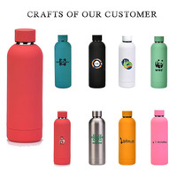 Bouteille personnalisée 500 ml Tasse en acier inoxydable Tasses de Noël Vaisselle Finition mate Gourde de voyage Gourde d'eau Bouteilles de sport