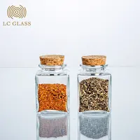 クリア空Glass 5g 8グラムSquare Storageガラス瓶For Saffron Packing With Cork