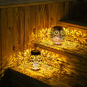 Linterna Solar para jardín, luz Led portátil para exteriores, lámpara de proyección de hierro resistente al agua para decoración de patio y jardín - Product Image 2