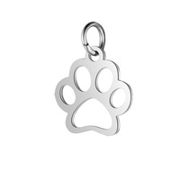 Pendentif patte de chien creuse en acier inoxydable de 12 mm, découpé au laser, breloque pour animaux de compagnie, accessoire de fabrication de bijoux DIY pour collier, bracelet, boucles d'oreilles