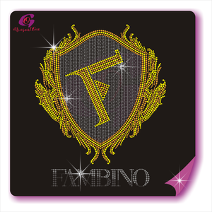 Vente en gros de taille frontale de transfert de strass Hotfix Colorful Shinny Rhinestone Transfer Designs Custom Rhinestone Motif pour chemise - Product Image 4