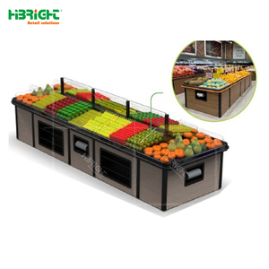 Serie de Mesas Exhibidoras de Frutas y Verduras para Supermercados y Tiendas de Comestibles, con Marco de Madera de Alta Luminosidad - Product Image 2