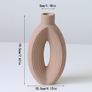 Vase en céramique à texture premium, finition mate Morandi, très vendu, pour la décoration de la maison, de la table et du bureau - Product Image 5