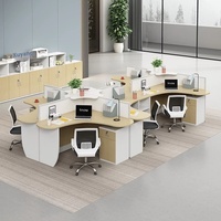 Bureau de travail modulaire en bois moderne pour 4 personnes avec cloisons pour postes de travail d'entreprise technologique BaiYuan