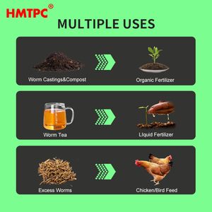 Kompostiersystem für das Recycling von Lebensmittelabfällen zu Hause mit 4 Behältern für Effiziente Wurmkompostierung – Langlebiges, Platzsparendes Design, Geruchsneutral - Product Image 4