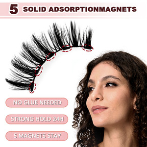Kit di Ciglia Magnetiche con <span class=keywords><strong>Tre</strong></span> Stili Naturali Assortiti, Set di Ciglia Finte all'Ingrosso con Eyeliner Magnetico Impermeabile - Product Image 2