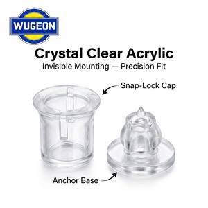 Wugeon 01 Supporti Trasparenti Senza <span class=keywords><strong>Adesivo</strong></span> per Insegne, Cornici e Espositori - Viti e Accessori per Montaggio - Product Image 3